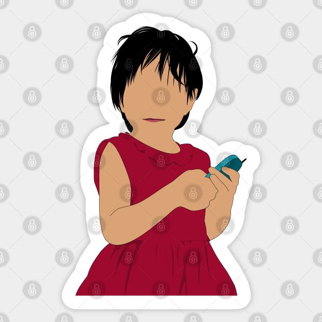 Little cute girl Sticker by DG vectors